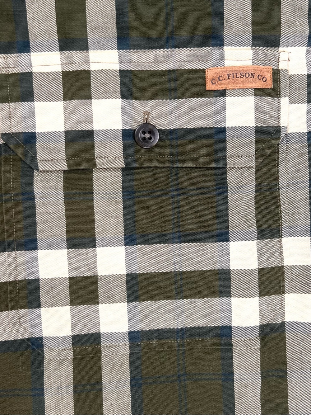 CC Filson Mens Long Sleeve Button Up Shirt Check Brown White Size XL Cotton - Picture 4 of 12